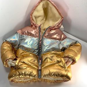 Cat & Jack multi colored metallic girl 18m coat